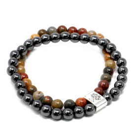 3x Magnetic Gemstone Bracelet - Picasso Jasper