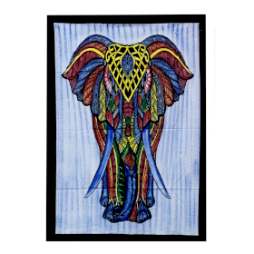 Handbrushed  Cotton Wall Art - Elephant