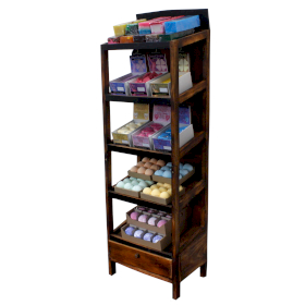 Bathroom Starter Pack with 5 Shelf Display Stand - Brownwash