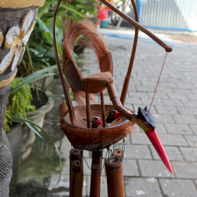 Bamboo Windchime - Natural finish - Mother & Chicks