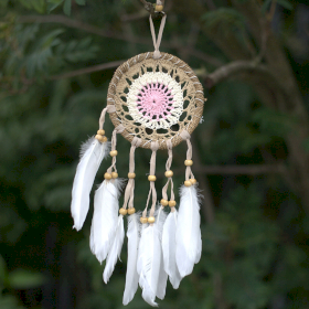 6x Pastel Pink Macramé Dream Catcher 12cm (asst colours)