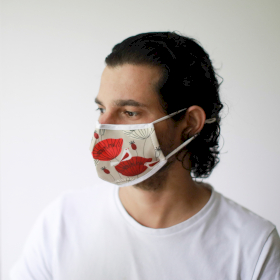 Reusable Fashion Face Mask - Oriental Poppies (Adult)