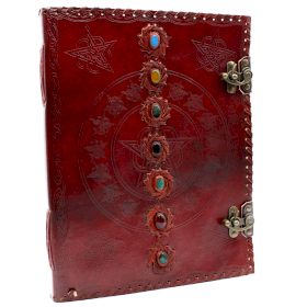 Huge 7 Chakra Leather Book - 10x13 inches (200 pages)