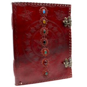 Huge 7 Chakra Leather Book - 10x13 inches (200 pages)