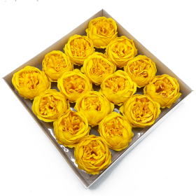 16x Craft Soap Flower - Ext Large Peony - Yellow