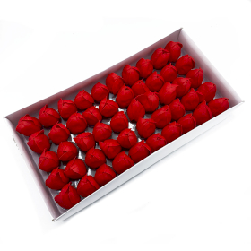 50x Craft Soap Flower - Med Tulip - Red