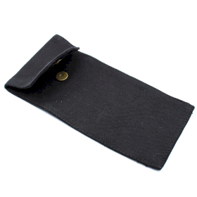 Cotton Pouch for Gemstone Face Rollers 6.75oz - Black 9x19xcm