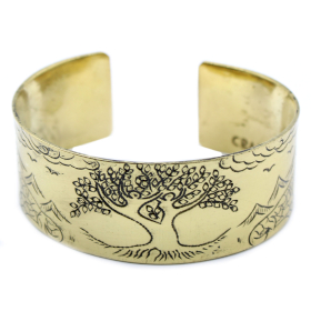 Brass Tibetan Mantra Bracelet - Tree of Life