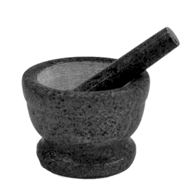 Medium Black Marble Pestle & Mortal - 10x7cm