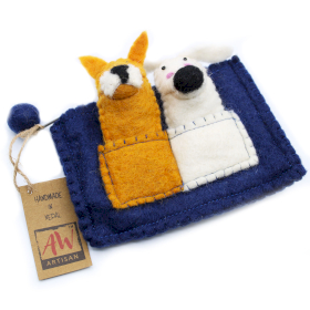 Pouch with Finger Puppets - Puppy Pals
