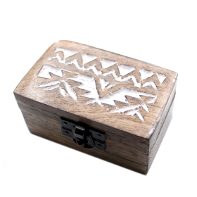 10x White Washed Wooden Box - 3x1.5 Pill Box Slavic Design