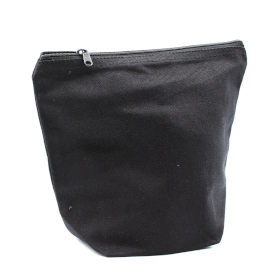 6x Black Cotton Toiletry Bag 10 oz - Medium Pouch