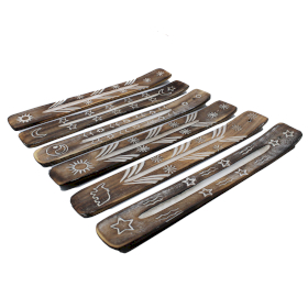 12x White Washed Incense Holder - Simple