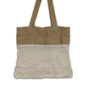 6x Pure Soft Jute and Cotton Mesh Bag - Natural