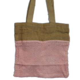 6x Pure Soft Jute and Cotton Mesh Bag - Rose