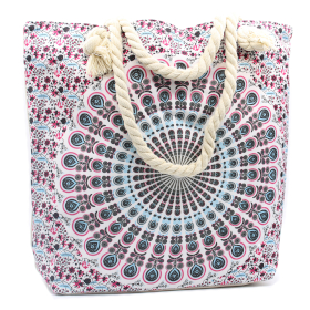 Rope Handle Mandala Bag - Electric Blue