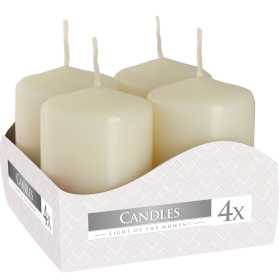 3x Set of 4 Pillar Candles  40x60mm - Ivory