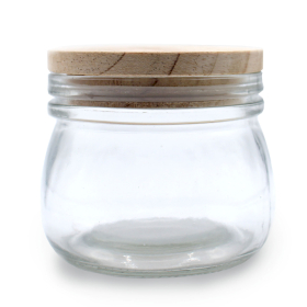 6x 250ml Glass Jar with Plane Wood Lid