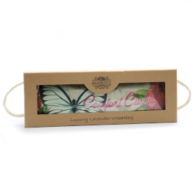 Luxury Lavender Wheat Bag in Gift Box - Butterfly & Roses