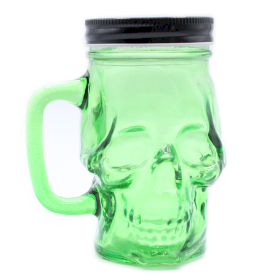 24x Funky Mason Jar - Skull - Green