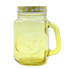 24x Funky Mason Jar - Ice Cold - Yellow