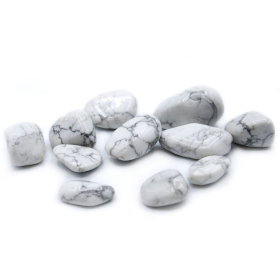 24x L Tumble Stone - Howlite, White