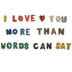 28x Nat Rustic Bark Letters - I love you more than words can say.. (28)