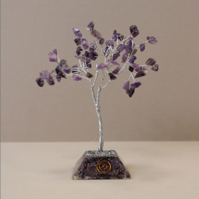 Gemstone Tree with Orgonite Base - 80 Stone - Amethyst