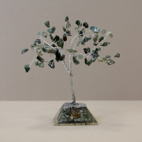 Gemstone Tree with Orgonite Base - 80 Stone - Moss Agate