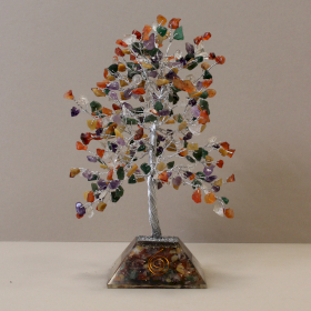 Gemstone Tree with Orgonite Base - 320 Stone - Multi