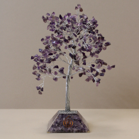 Gemstone Tree with Orgonite Base - 320 Stone - Amethyst