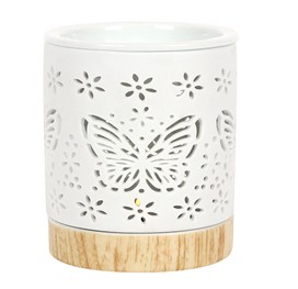 3x Matte Ceramic Butterfly Oil Burner