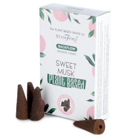 6x Plant Based Backflow Incense Cones - Sweet Musk