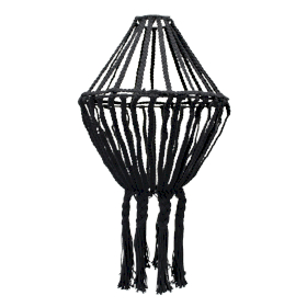 Macrame Large Drop Chandelier - Black