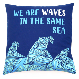 3x Cotton Cushion Cover - Waves