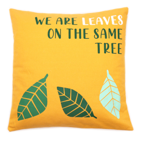 3x Cotton Cushion Cover - Leaves