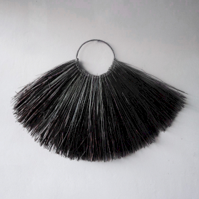 Large Seagrass Fan Wall Decor - Black