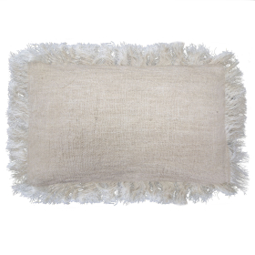 4x Linen Cushion Cover 30x50cm with fringe