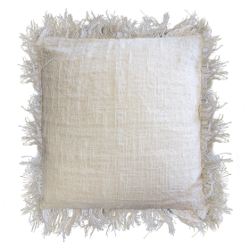 4x Linen Cushion Cover 60x60cm with fringe
