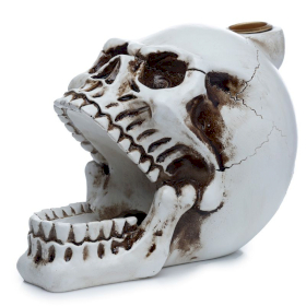3x Skull with Open Mouth Backflow Incense Burner
