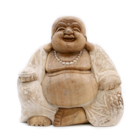 Happy Buddha - Whitewash 30cm