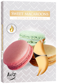 12x Set of 6 Scented Tealights - Sweet Macaroon