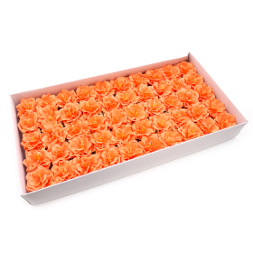 50x Craft Soap Flower - Small Peony - Orange