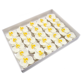 25x Craft Soap Flower - Orchid  - Cream