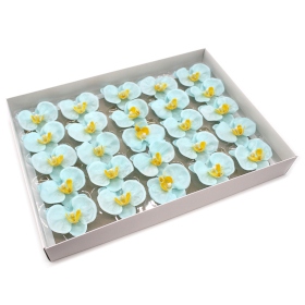 25x Craft Soap Flower - Orchid  - Blue