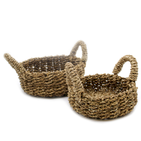 Natural Seagrass Basket - Set of 2