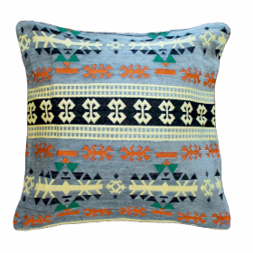 2x Kilim Cushion Covers 40x40cm - Charcoal