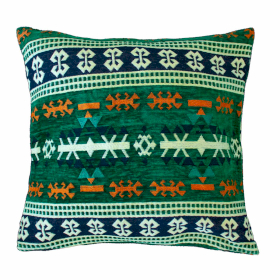 2x Kilim Cushion Covers 40x40cm -  Green