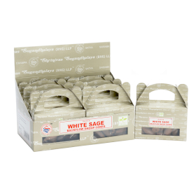 6x Satya White Sage Backflow Dhoop Cone