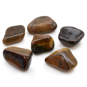6x Large African Tumble Stone - Tigers Eye - Varigated